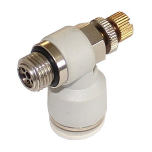 Kątowy zawór dławiąco-zwrotny plastikowy do siłownika 1/4″ SF-ESL-G
